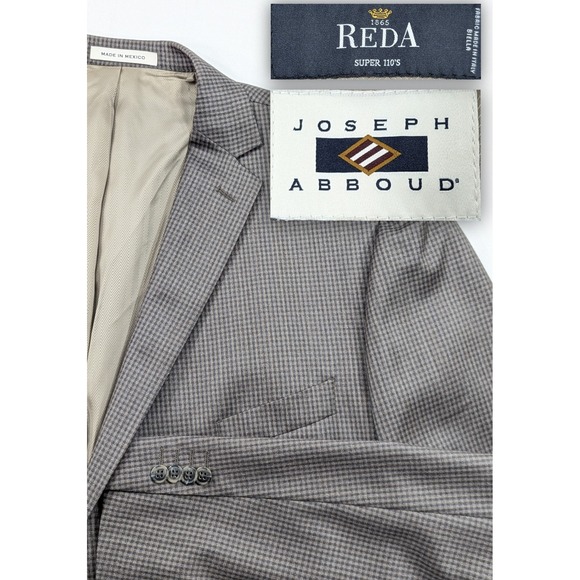 Joseph Abboud Reda Blazer Sport Coat‎ Two Button Plaid Suit Jacket 100% Wool 56L